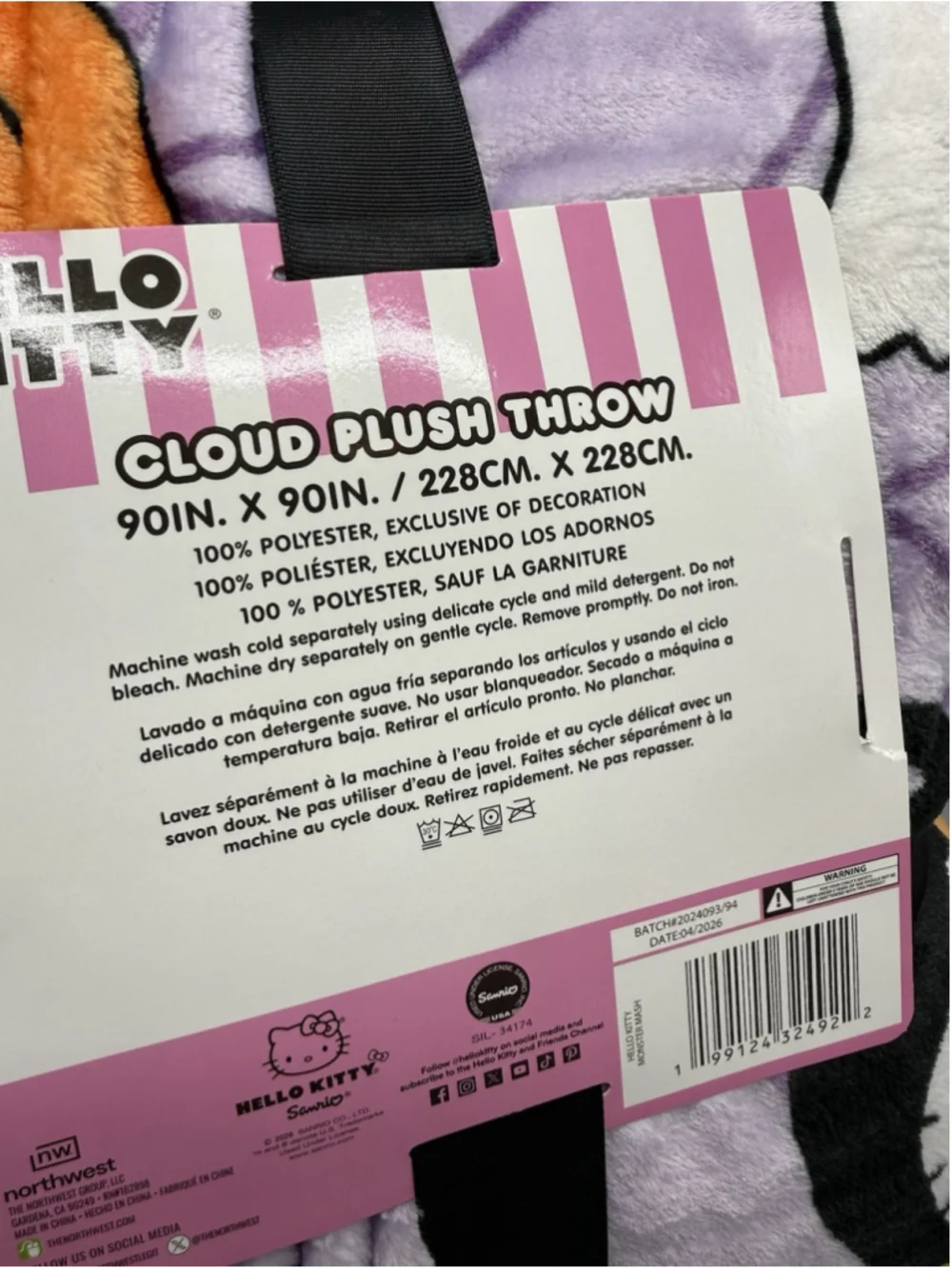 hello kitty halloween throw blanket Pumpkin And Hello Kitty NWT 90 X 90 Inches